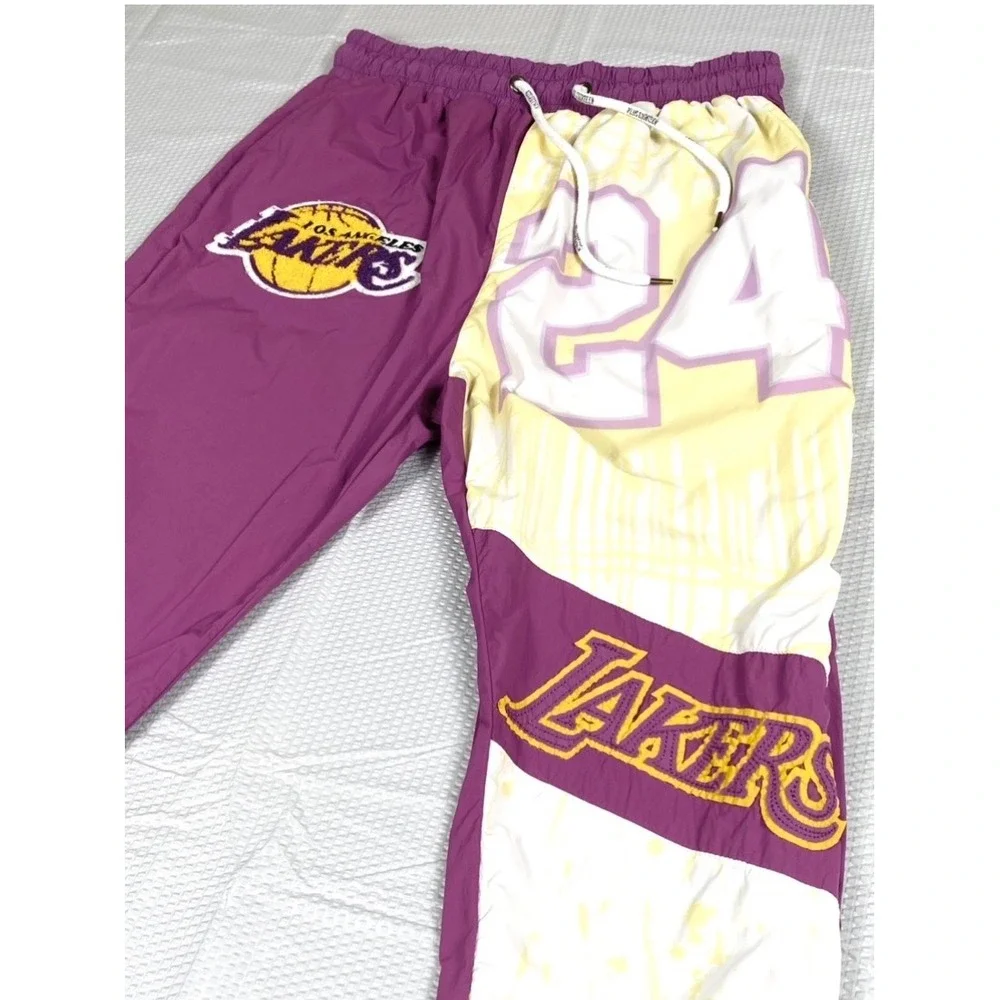 Los Angeles Lakers Pants Womens Medium Purple Yellow NBA Basketball #24 Lakers‎